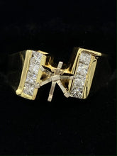 Load image into Gallery viewer, 14K Yellow Gold .33TCW Princess Cut Diamond Semi-Mount Engagement Ring
