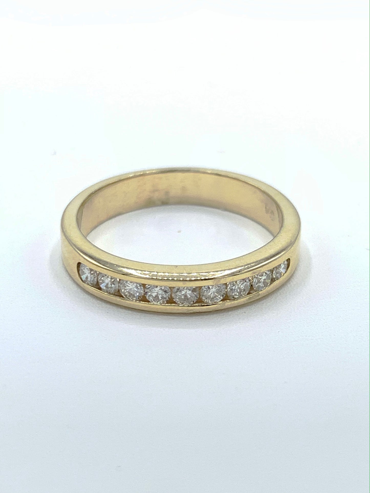 14K Yellow Gold .33 TCW Princess Cut Diamond Wedding Band or Anniversary Ring