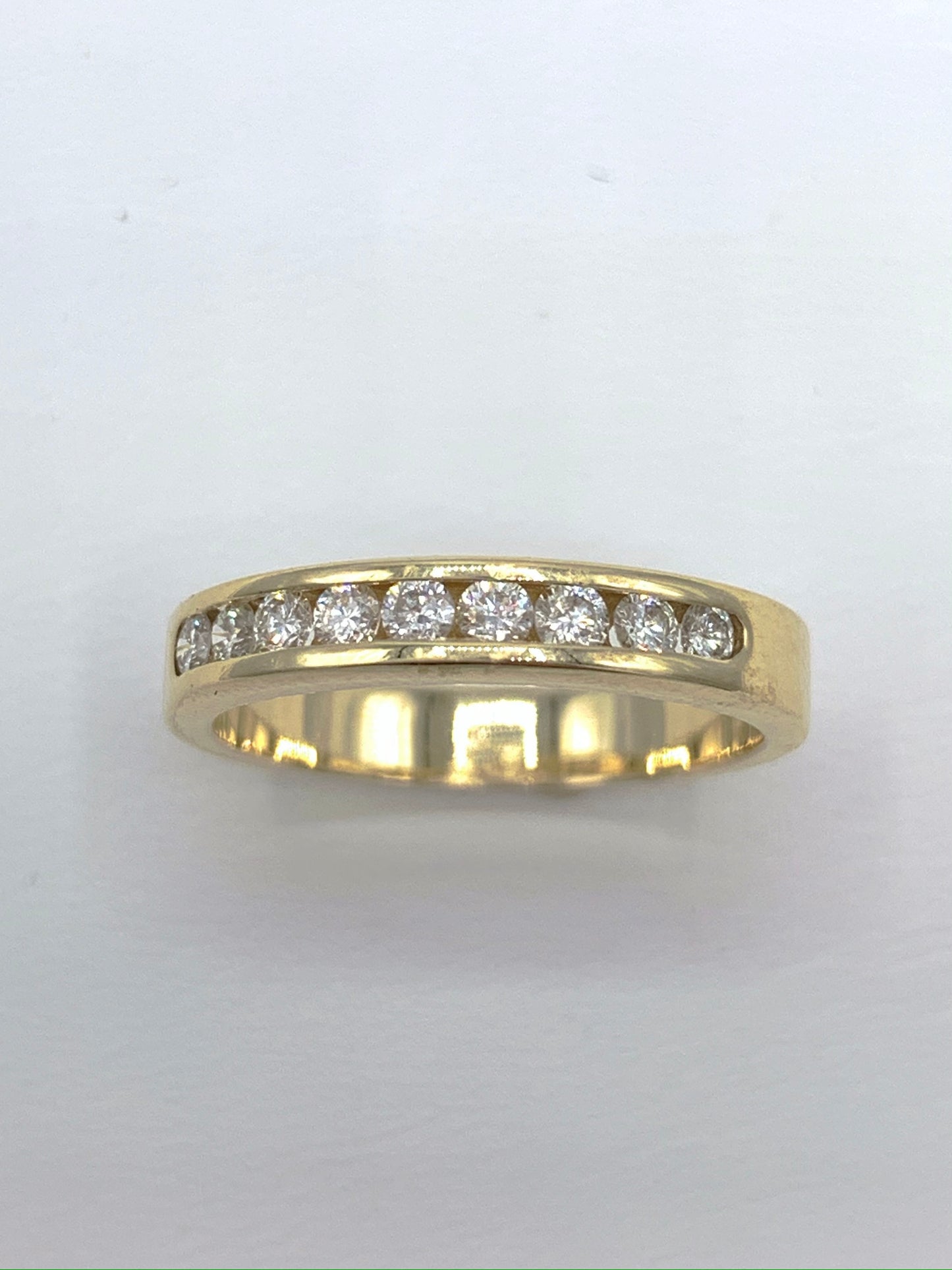 14K Yellow Gold .33 TCW Princess Cut Diamond Wedding Band or Anniversary Ring