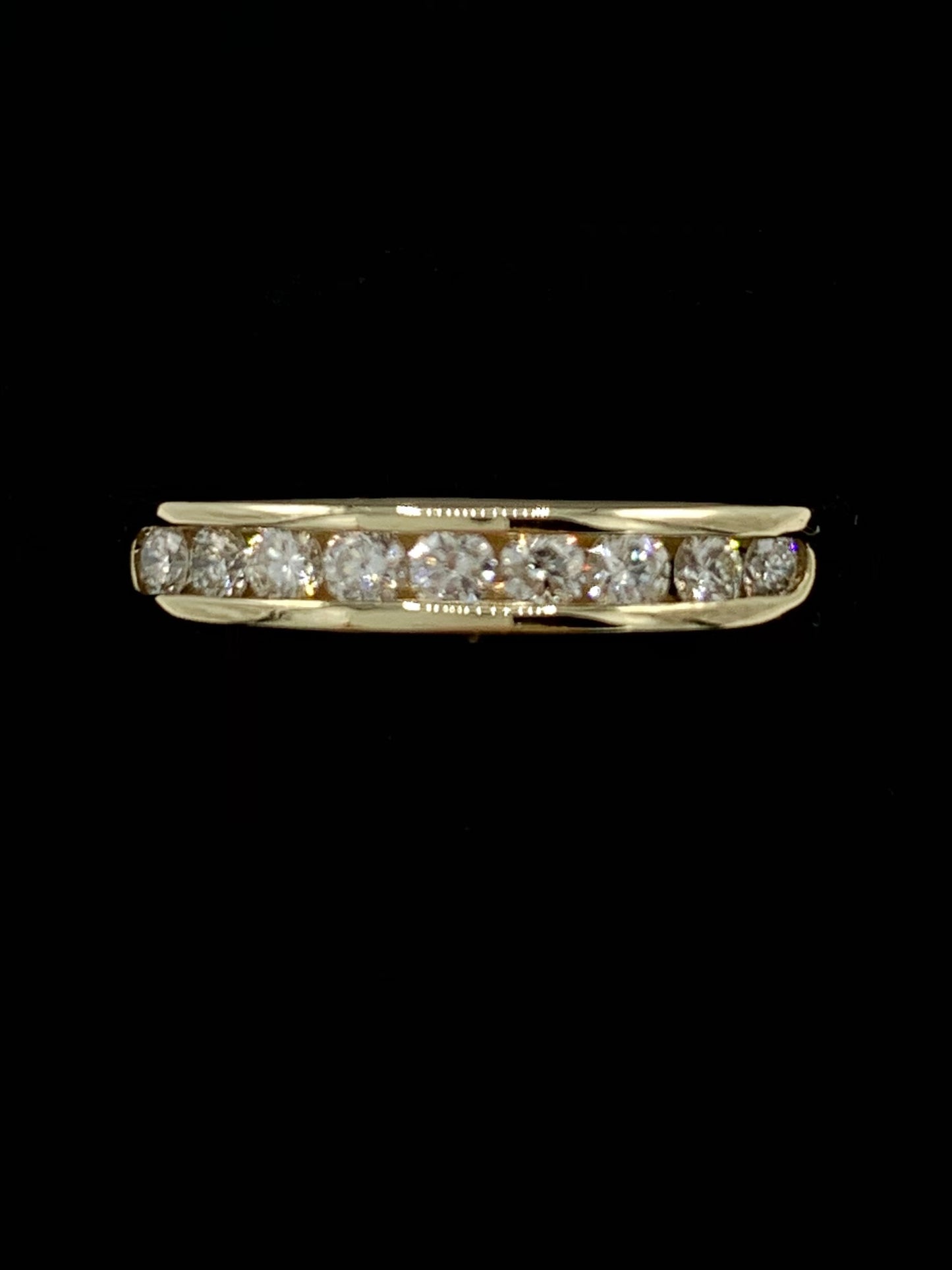 14K Yellow Gold .33 TCW Princess Cut Diamond Wedding Band or Anniversary Ring