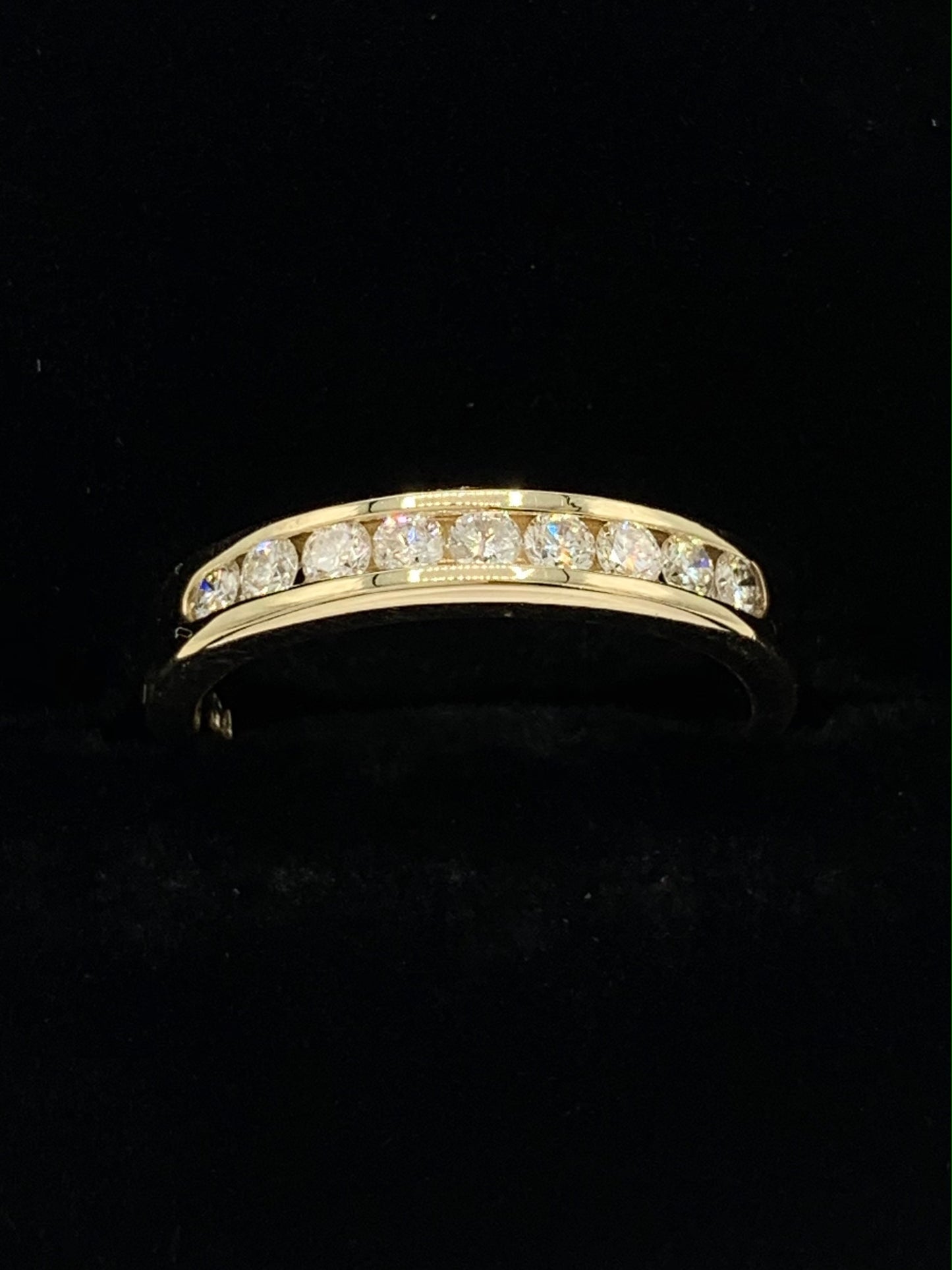 14K Yellow Gold .33 TCW Princess Cut Diamond Wedding Band or Anniversary Ring