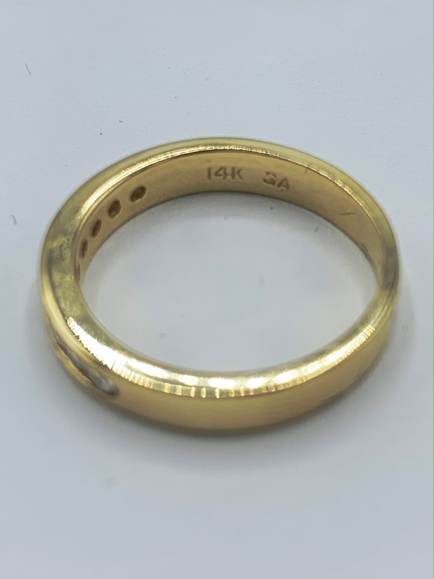 14K Yellow Gold .33 TCW Princess Cut Diamond Wedding Band or Anniversary Ring