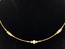 Load image into Gallery viewer, 14K Yellow Gold Choker Necklace with Three Fresh Water Pearls
