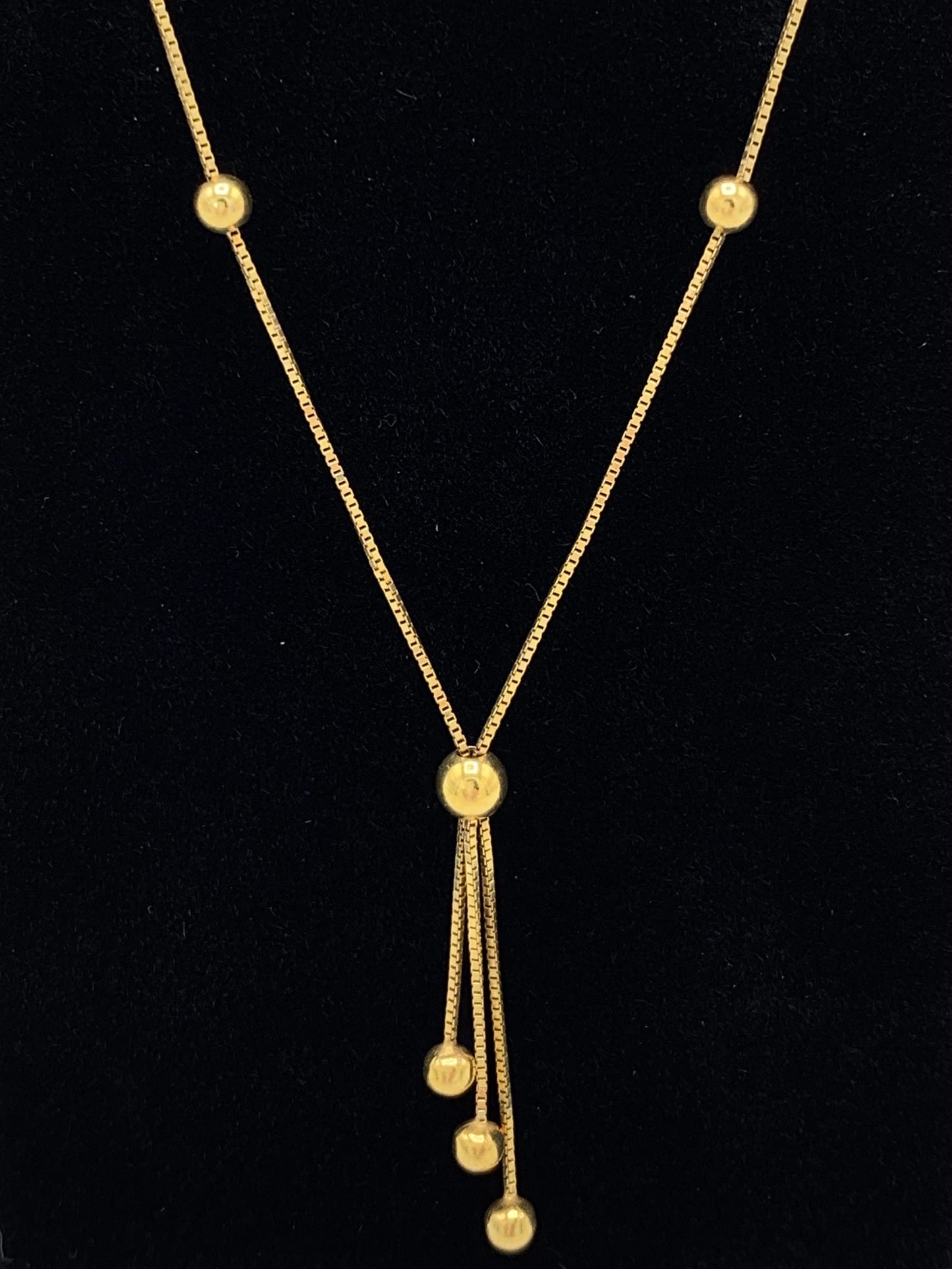 14K Yellow Gold Bead Necklace