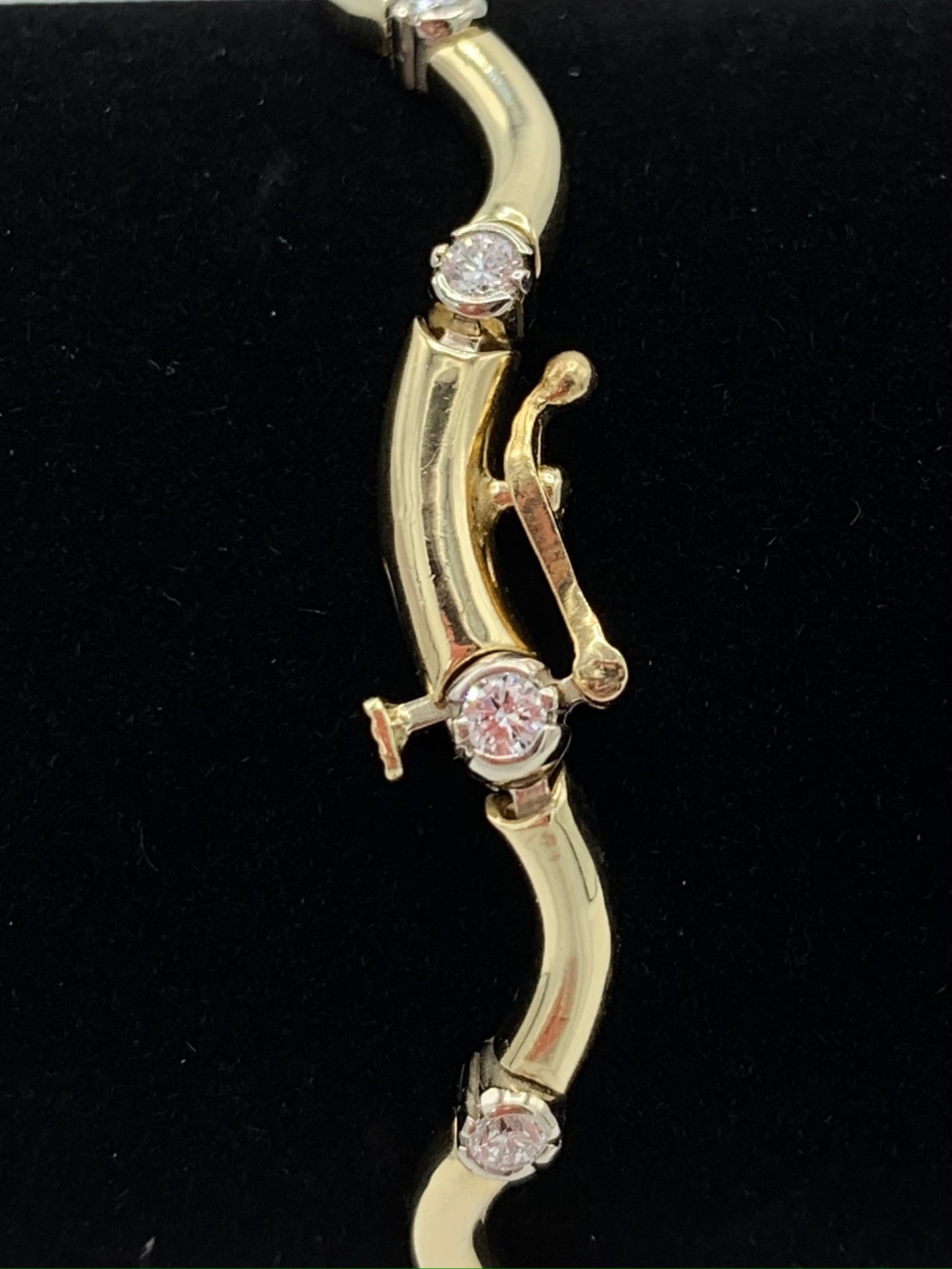 14K Yellow and White Gold Two Tone Diamond Bracelet