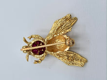 Load image into Gallery viewer, 14K Yellow Gold Ruby Bee Pin
