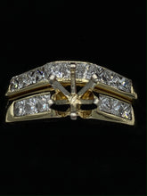 Load image into Gallery viewer, 1.50 Carat Princess Cut Diamond Semi-Mount Wedding Set in 14K Yellow Gold

