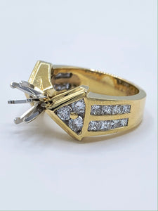 1 TCW Diamond Semi-Mount Engagement Ring in 14K Yellow Gold