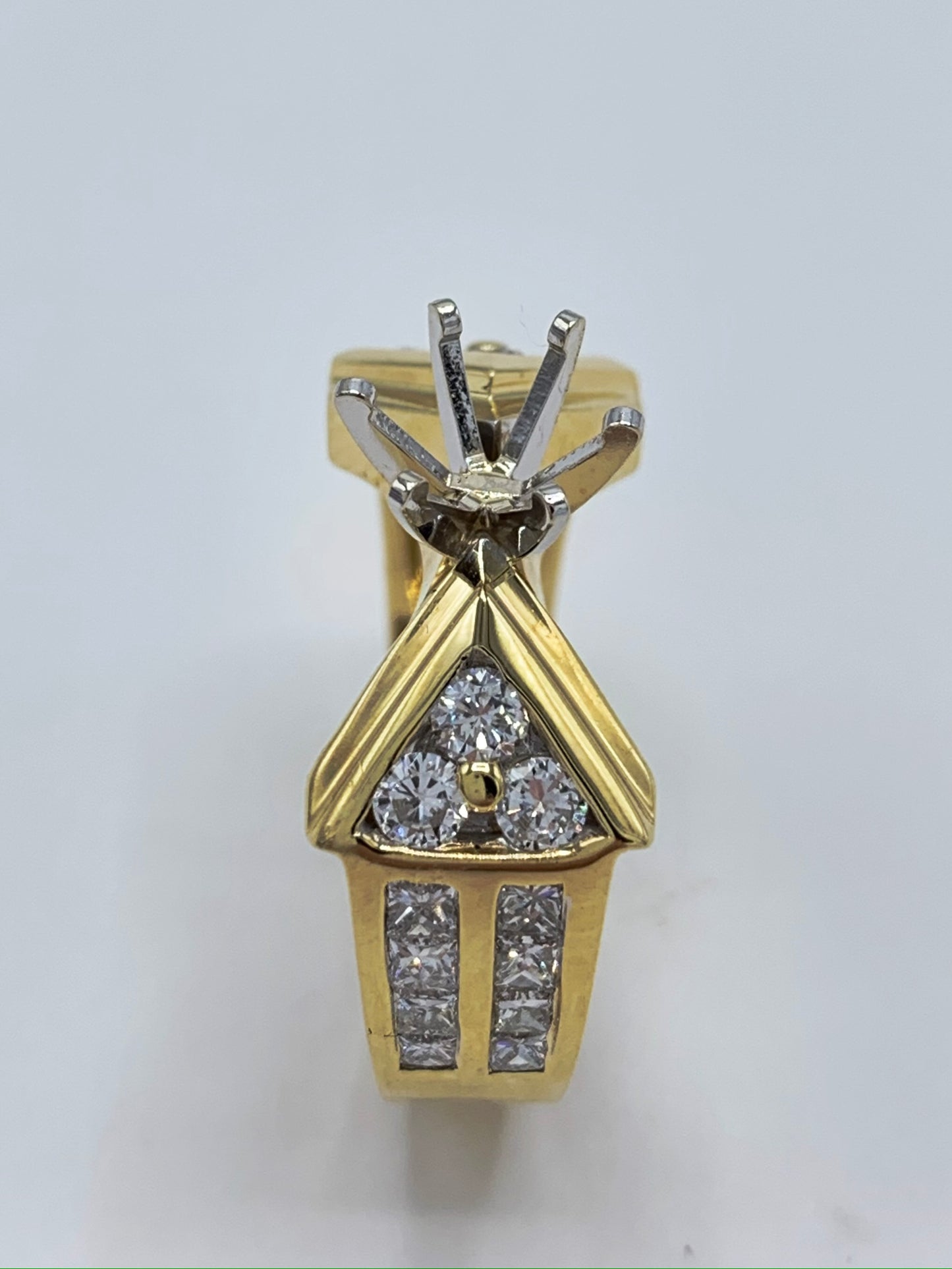 1 TCW Diamond Semi-Mount Engagement Ring in 14K Yellow Gold