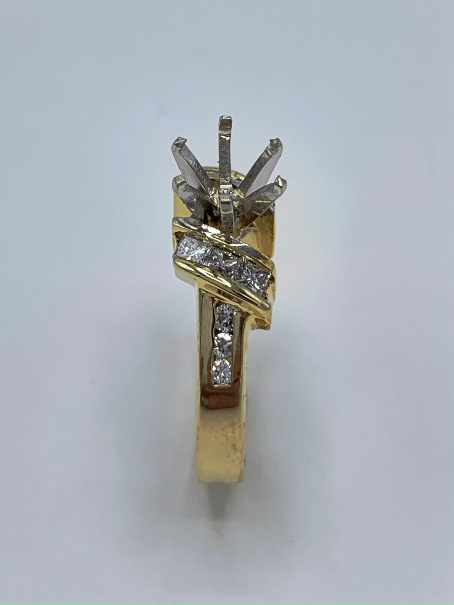 Estate 14K Yellow Gold .50 TCW Diamond Semi-Mount Engagement Ring