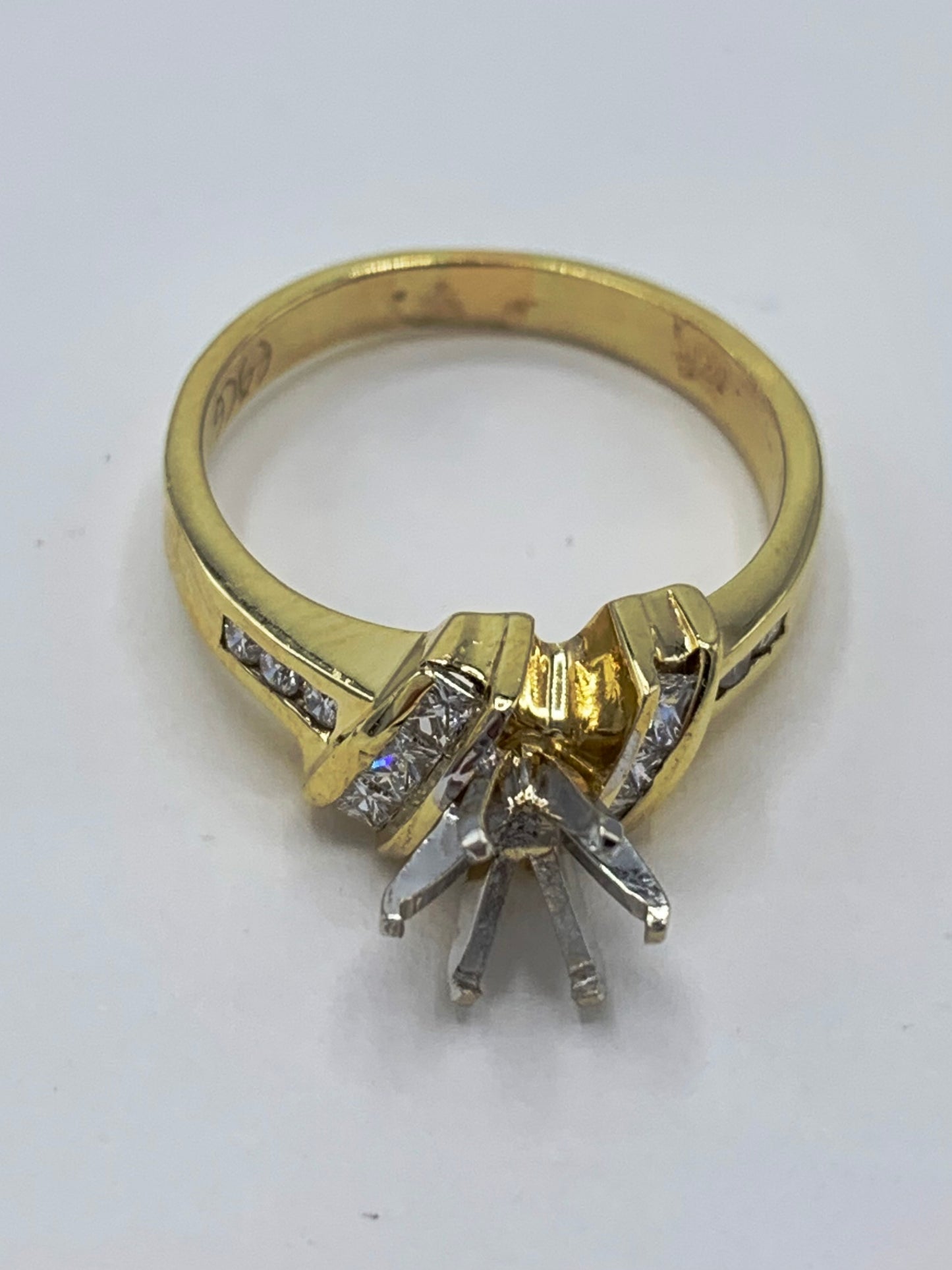 Estate 14K Yellow Gold .50 TCW Diamond Semi-Mount Engagement Ring