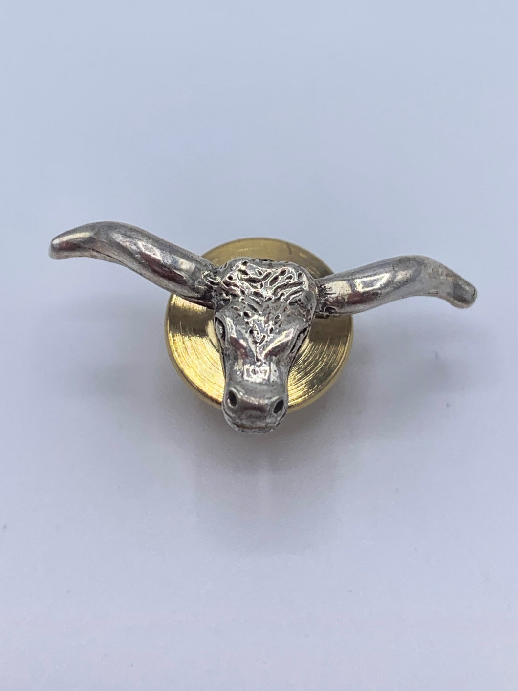 Sterling Silver Longhorn Tie Tack or Lapel Pin