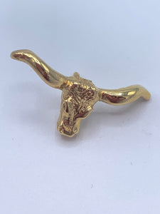 14K Yellow Gold Longhorn Lapel Pin or Tie Tack