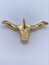 Load image into Gallery viewer, 14K Yellow Gold Longhorn Lapel Pin or Tie Tack
