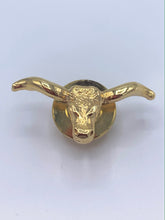Load image into Gallery viewer, 14K Yellow Gold Longhorn Lapel Pin or Tie Tack
