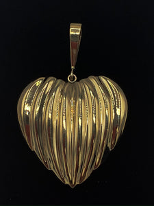 14K Yellow Gold Puffed Heart Pendant