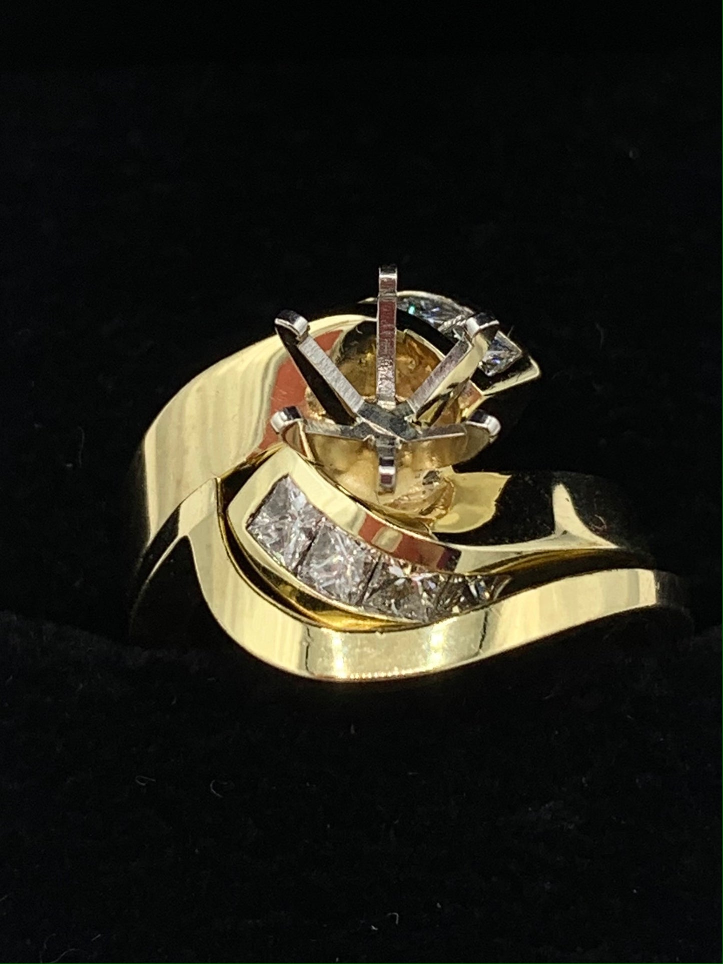 .80 TCW Princess Cut Diamond Semi-Mount Wedding Set in 14K Yellow Gold
