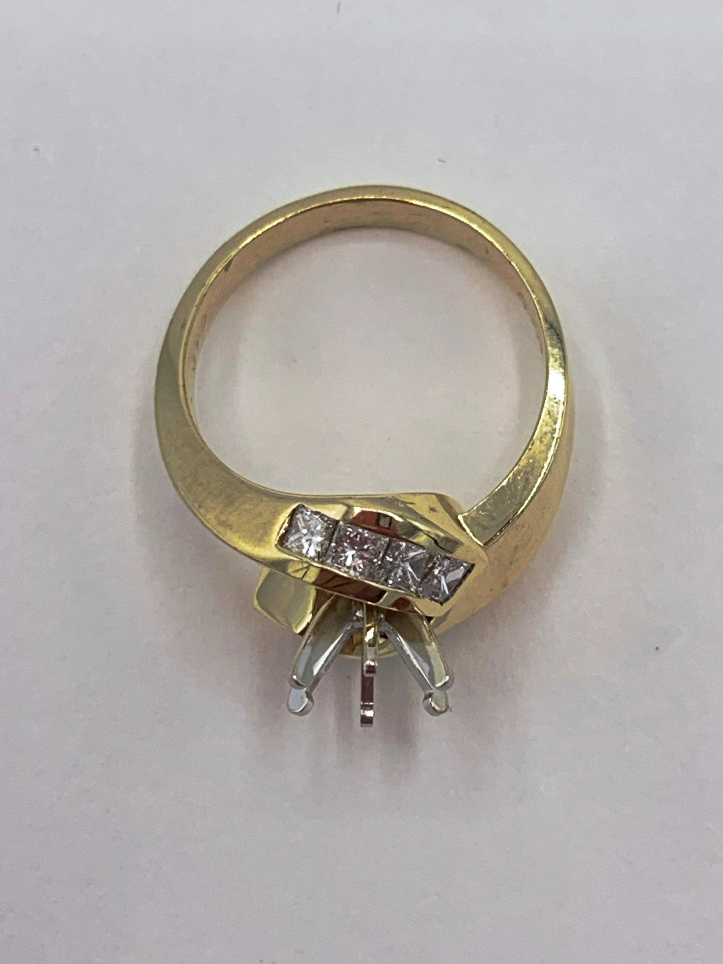 .80 TCW Princess Cut Diamond Semi-Mount Wedding Set in 14K Yellow Gold