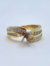 Load image into Gallery viewer, 1 TCW Princess and Round Diamond Semi-Mount Wedding or Anniversary Band
