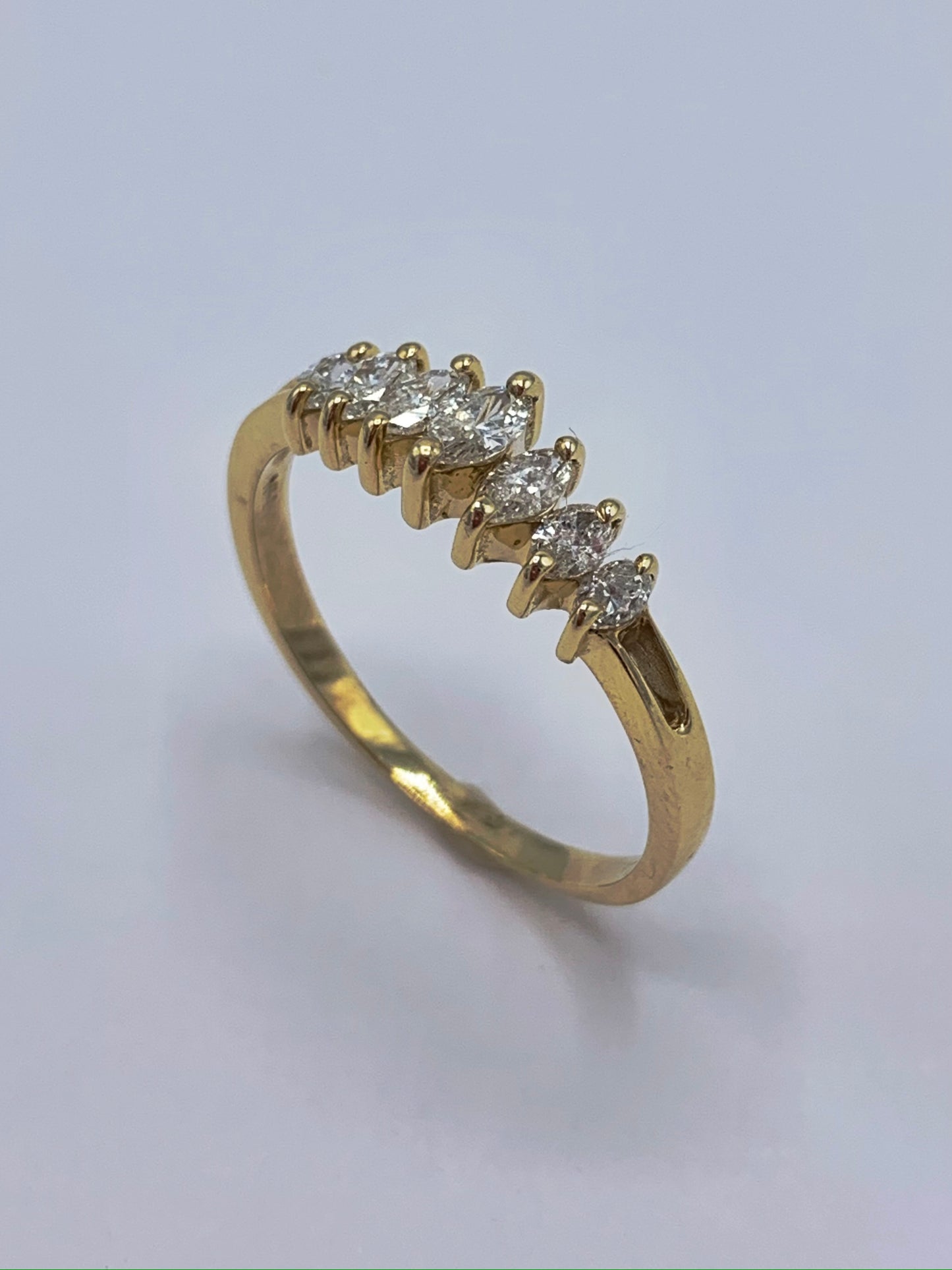 Estate 14K Yellow Gold .50 TCW Marquise Diamond Wedding Band