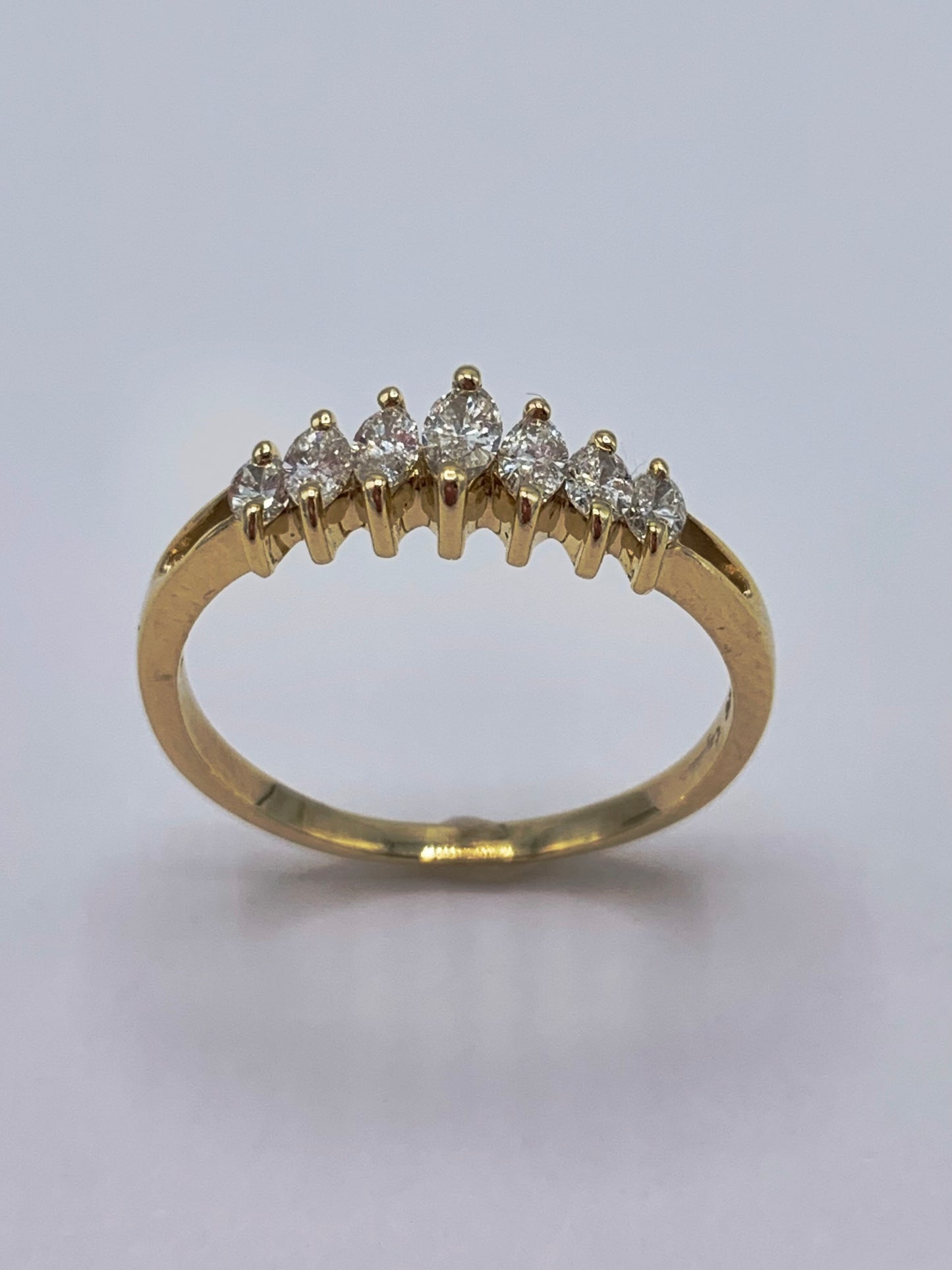 Estate 14K Yellow Gold .50 TCW Marquise Diamond Wedding Band