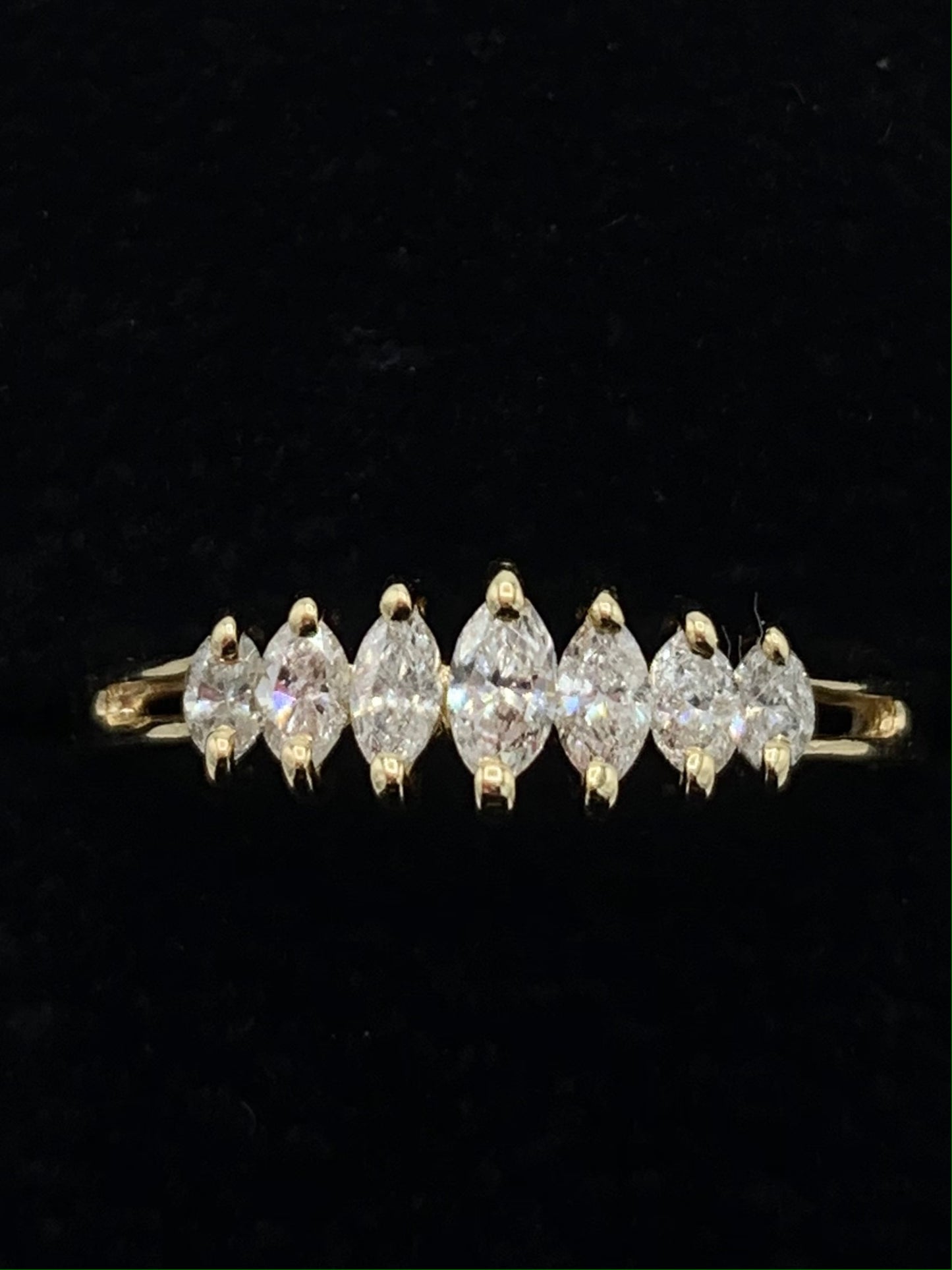 Estate 14K Yellow Gold .50 TCW Marquise Diamond Wedding Band