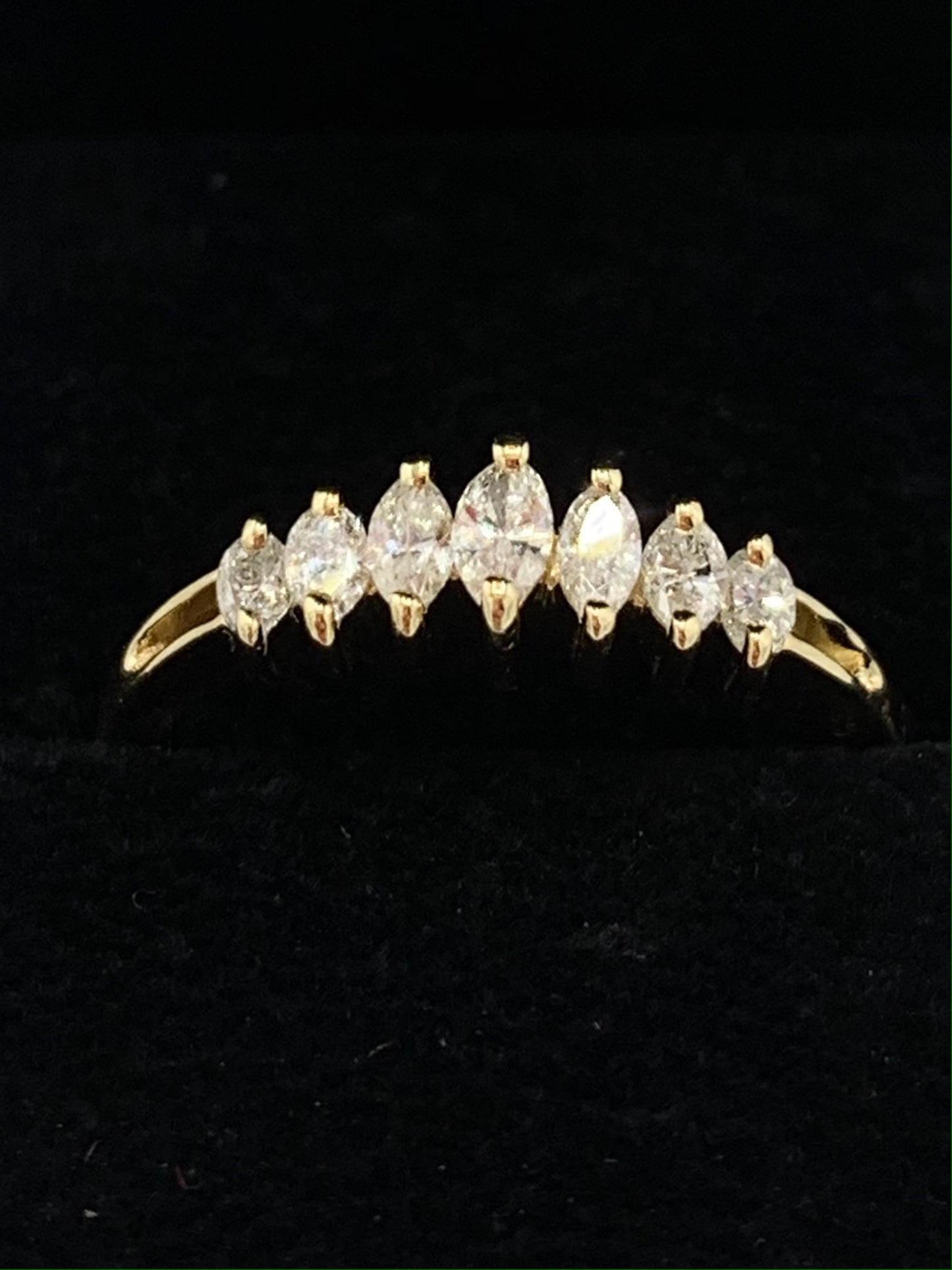 Estate 14K Yellow Gold .50 TCW Marquise Diamond Wedding Band