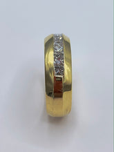 Load image into Gallery viewer, 1 Carat Princess Cut Diamond 14K Yellow Gold Wedding Band
