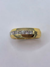 Load image into Gallery viewer, 1 Carat Princess Cut Diamond 14K Yellow Gold Wedding Band
