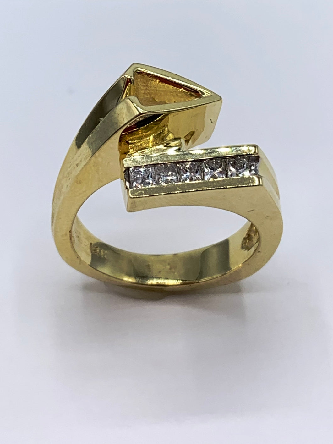 14K Yellow Gold Semi-Mount .33 TCW Princess Cut Ring