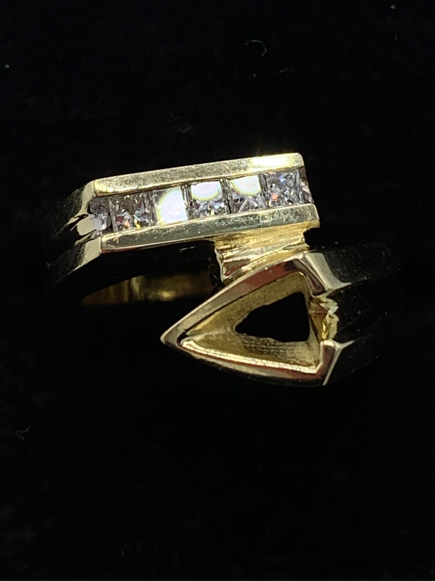 14K Yellow Gold Semi-Mount .33 TCW Princess Cut Ring