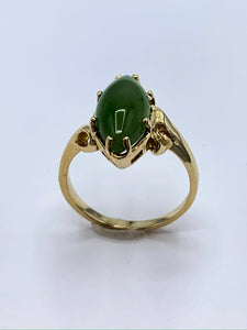 14K Yellow Gold Jade Ring