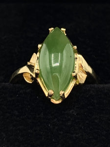 14K Yellow Gold Jade Ring
