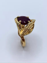 Load image into Gallery viewer, Estate 14K Yellow Gold Oval Genuine Ruby Ring
