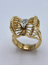 Load image into Gallery viewer, Estate 14K Yellow Gold Vintage Diamond Dinner Ring
