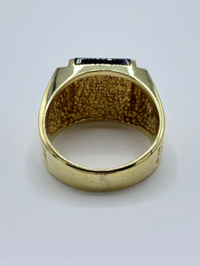 Estate 14K Yellow Gold Black Onyx Inlay Ring