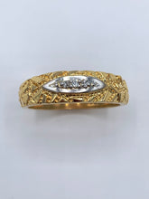 Load image into Gallery viewer, Estate 14K Yellow Gold 3 Diamond Nugget Wedding Band
