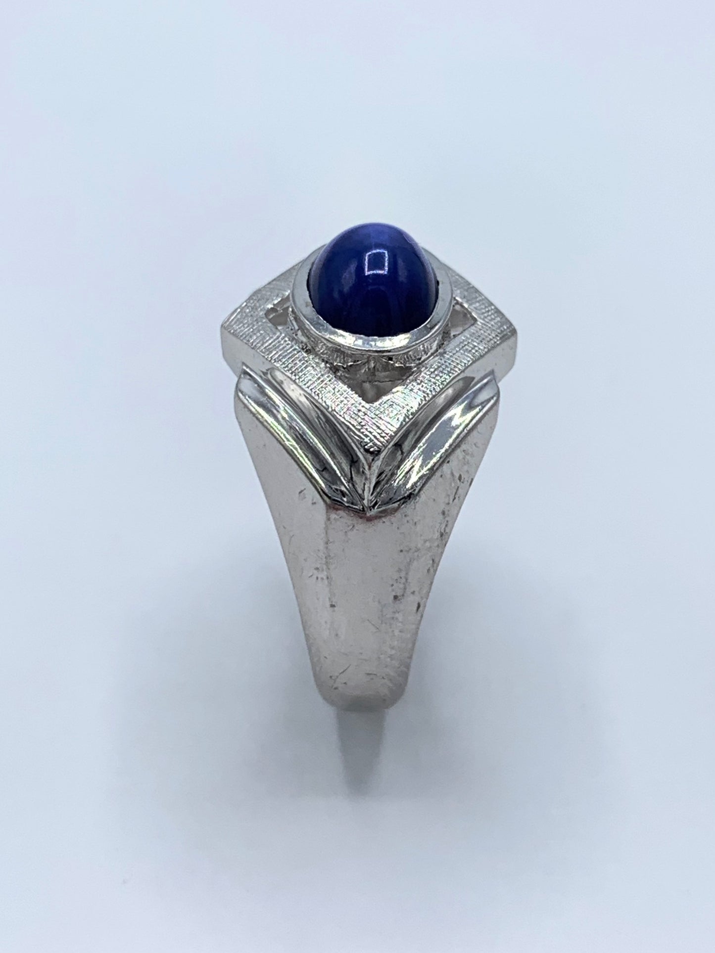 Estate 10K White Gold Linde Star Ring