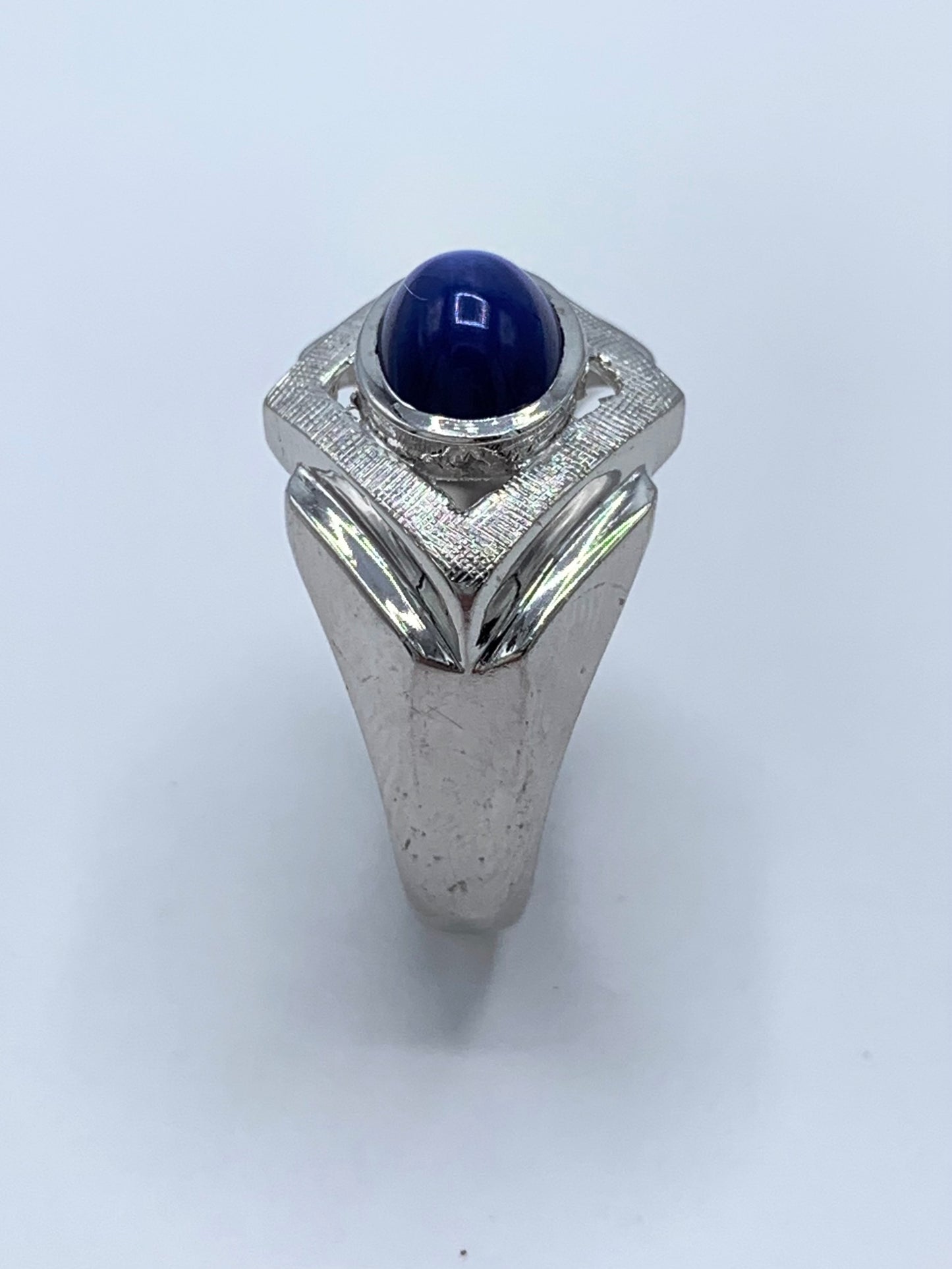 Estate 10K White Gold Linde Star Ring