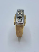 Load image into Gallery viewer, Estate 10K Yellow Gold Three Diamond Band
