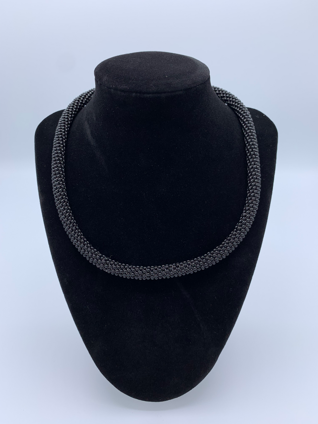 Black Onyx Bead Choker Necklace
