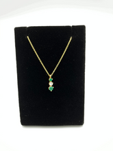 Load image into Gallery viewer, 14K Yellow Gold Chatham Emerald and Diamond Necklace
