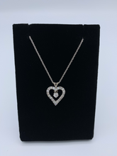 Load image into Gallery viewer, Estate 14K White Gold Diamond Heart Necklace
