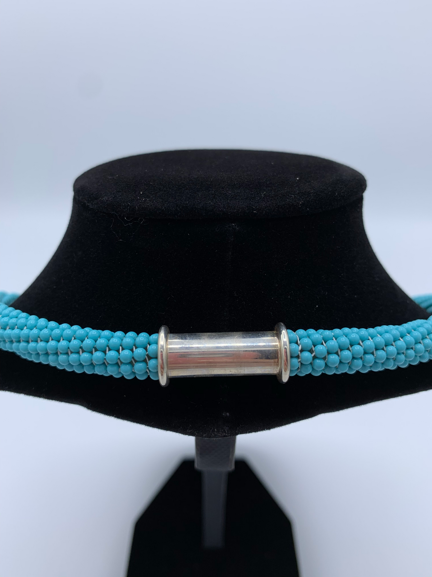 Turquoise Bead Choker Necklace