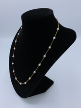 Load image into Gallery viewer, 14K Yellow Liquid Gold Pearl Necklace
