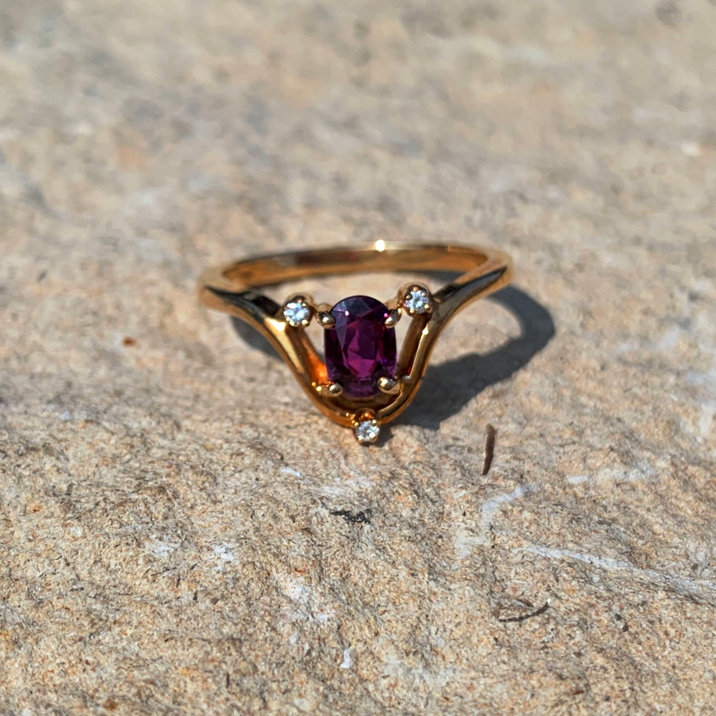 10K Yellow Gold Oval Ruby Ring