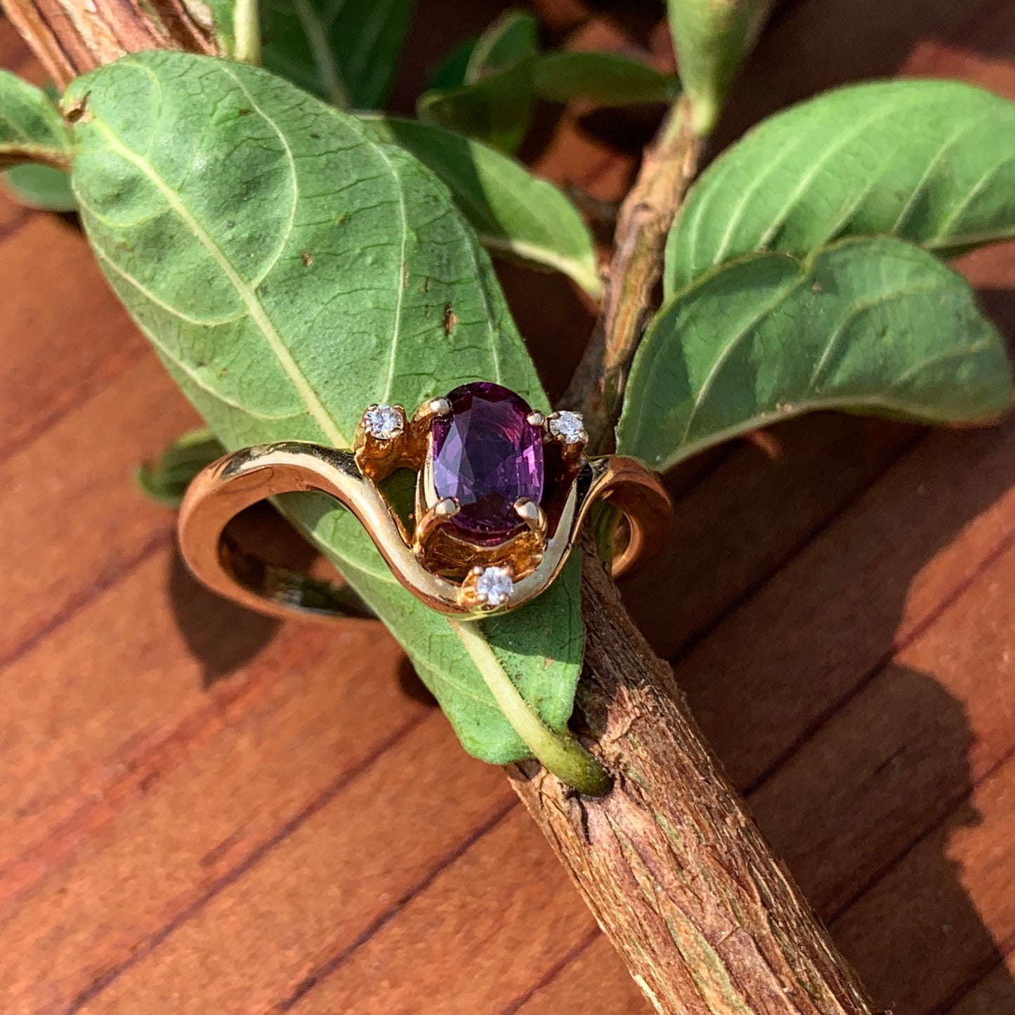 10K Yellow Gold Oval Ruby Ring