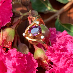 10K Yellow Gold Oval Ruby Ring