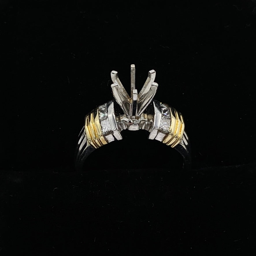 14K Two-Tone Semi-Mount Engagement Ring