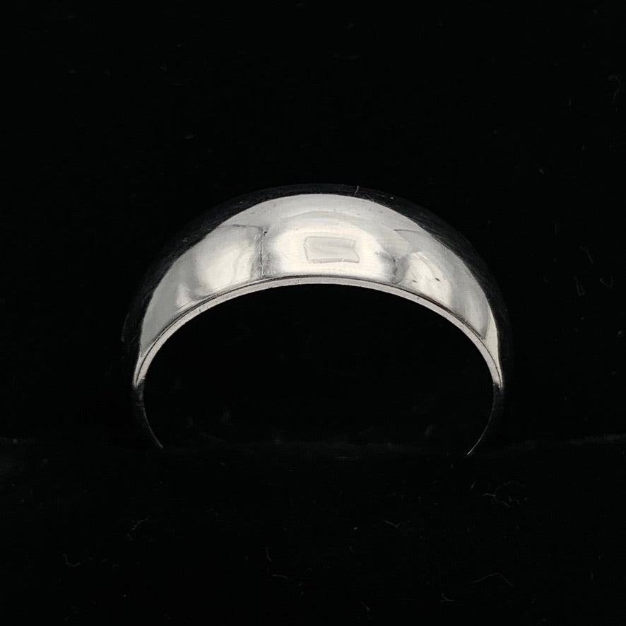 14K White Gold 7mm Bright Polish 1/2 Round Wedding Band